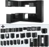 A collection of black high-gloss kitchen cabinets and modules displayed against a white background. Náhled obrázku produktu