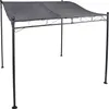A dark gray canopy tent with a metal frame, shown against a white background.