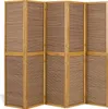 Paravent séparateur de pièce 5 parties cloison en bois brun Voir les images du produit 1