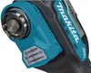A close-up view of the Makita DTM52Z Akku-Multitool, focusing on the Starlock accessory mounting system and the Makita logo. Produktbild-Vorschau