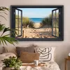 Leinwand Bilder 120x80 cm - Fensterblick - Meer - Sand - Produktbild-Vorschau 2