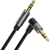 A close-up studio shot of two deleyCON 3.5mm audio cables with gold-plated connectors. Produktbild-Vorschau