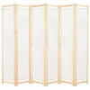 A six-panel room divider made of wood and white fabric, shown in a studio setting against a white background. Anteprima dell’immagine prodotto