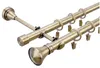 Gardinenstange 360 cm 2-läufig Antikgold 19 mm Durchmesser Produktbild-Vorschau 1
