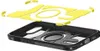 A disassembled phone case with yellow protective inserts shown above the black case. Náhled obrázku produktu