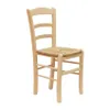 A single wooden chair with a woven seat. Produktbild-Vorschau