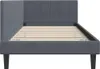 A dark gray bed frame with a slatted base is shown from the side against a white background. Produktbild-Vorschau