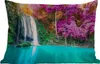 MuchoWow® Outdoor Kissen - Wasserfall - Bäume - Rosa - Produktbild-Vorschau 1