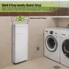 Einbau-Wäschekorb mit Deckel, Wandmontage, Weiß, 22,05 lbs Productafbeelding-voorbeeld