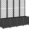 A black planter box with a trellis attached. Produktbild-Vorschau