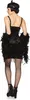 A woman wearing a black flapper costume, viewed from the back. Produktbild-Vorschau