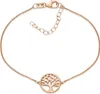 Dünnes Armband mit Lebensbaum Anhänger aus Rose vergoldetem 925 Silber, mithilge der Verlängerung16 bis 19,5cm längenverstellbar Produktbild-Vorschau
