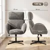 Sedia da scrivania HOMCOM con rivestimento effetto velluto Anteprima dell’immagine prodotto 3