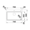 Spüle Blanco ETAGON 700-IF/A 740 x 500 mm edelstahl Produktbild-Vorschau 8