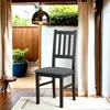 A chair is shown in a dining area with an open doorway leading to an outdoor patio. Produktbild-Vorschau