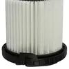 A close-up of a white pleated filter with a black plastic base. Produktbild-Vorschau