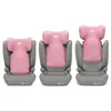 Three identical car seats are displayed side-by-side, each showing a different height adjustment for the headrest. Produktbild-Vorschau