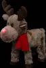 A plush reindeer toy with a red scarf and a glowing red nose, set against a black background. Podgląd zdjęcia produktu
