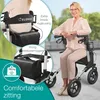 ELONEO inklapbare rollator met zitplaats, outdoor rollator Productafbeelding-voorbeeld 3