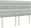 Boxspringbett mit Matratze Hellgrau 200x200 cm Samt Produktbild-Vorschau 7