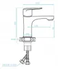 Technical drawing of a faucet with dimensions and connection details. Náhled obrázku produktu