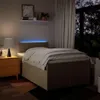 vidaXL Boxspringbett mit Matratze Creme 120x190 cm Stoff Produktbild-Vorschau 5