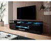 TV-kast EVA, 180x40x56 cm, zwart, glanzend Productafbeelding-voorbeeld 2