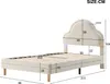 A diagram of a bed with dimensions indicated by lines and numbers. Produktbild-Vorschau