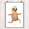 Mr. & Mrs. Panda Bild Faultier Yoga DIN A5 - Weiß - Produktbild-Vorschau 2