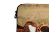 MuchoWow® Laptop Hülle 14 ZollKuh - Tiere - Zaun - Braun Produktbild-Vorschau 3