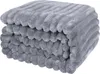 A folded gray blanket with a ribbed texture. Produktbild-Vorschau