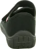 A close-up rear view of a black child's shoe. Podgląd zdjęcia produktu