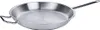 A stainless steel frying pan with two handles, shown from a side angle against a white background. Anteprima dell’immagine prodotto