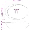 vidaXL Aufsatzwaschbecken Grau und Schwarz Oval 59x40x14 cm Produktbild-Vorschau 8