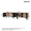 A diagram of a TV stand with dimensions indicated. Anteprima dell’immagine prodotto