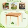 A wooden table with dimensions and usage examples shown. Anteprima dell’immagine prodotto