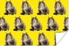 MuchoWow® Poster Katze - Muster - Gelb 90x60 cm - Produktbild-Vorschau 1