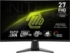 A marketing image for an MSI gaming monitor, showcasing its features and specifications. Podgląd zdjęcia produktu