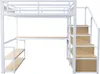 A loft bed with a desk and stairs, shown against a white background. Anteprima dell’immagine prodotto