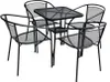 A black metal garden table and four chairs set. Náhled obrázku produktu