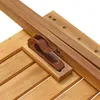A close-up view of a wooden folding table or chair mechanism. Produktbild-Vorschau