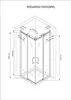 Technical drawing of a shower cabin with dimensions. Produktbild-Vorschau