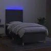 Boxspringbett mit Matratze & LED Dunkelgrau 90x200 cm Stoff Produktbild-Vorschau 4