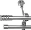 Edelstahl Look Gardinenstange Ø 20mm Deckenträger 2-läufig Produktbild-Vorschau 1