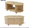 MODFU  Couchtisch，Kaffeetisch，Beistelltisch，Ovaler Produktbild-Vorschau 8
