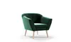 A green velvet armchair on a white background. Podgląd zdjęcia produktu