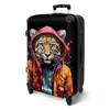 NoBoringSuitcases.com® Großer Koffer - Leopard mit buntem Produktbild-Vorschau 2
