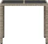 vidaXL Gartentisch mit Glasplatte Hellgrau 90x90x75 cm Poly Produktbild-Vorschau 5