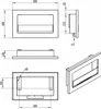 Technical drawing with dimensions of a fireplace. Voir les images du produit