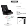 Tabouret de bar FATIVO, velours noir, pivotant, hauteur Voir les images du produit 6
